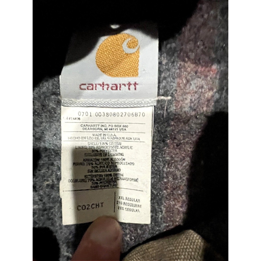 Vintage 90s Carhartt CO2 CHT Blanket Lined Chore Jacket Coat 2XL Chestnut Brown - Picture 6 of 7